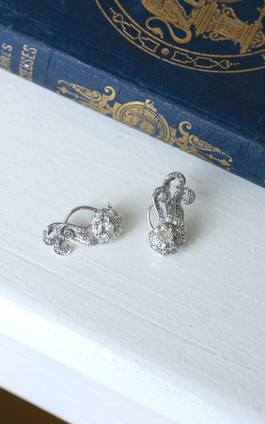 Retro Diamond Earrings 1.55 Cts - Galerie Pénélope