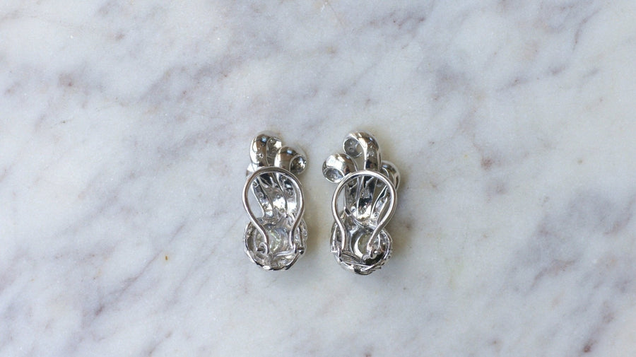 Retro Diamond Earrings 1.55 Cts - Galerie Pénélope