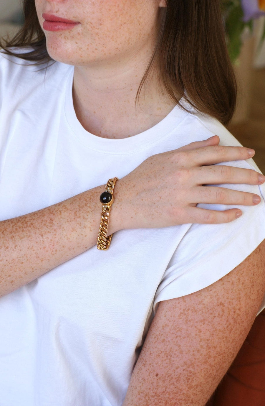 Antique Yellow Gold and Garnet Bracelet - Galerie Pénélope