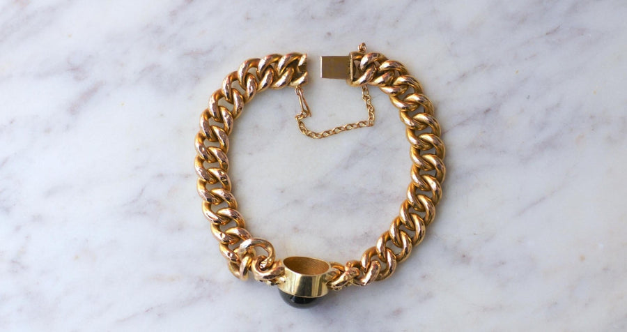 Antique Yellow Gold and Garnet Bracelet - Galerie Pénélope