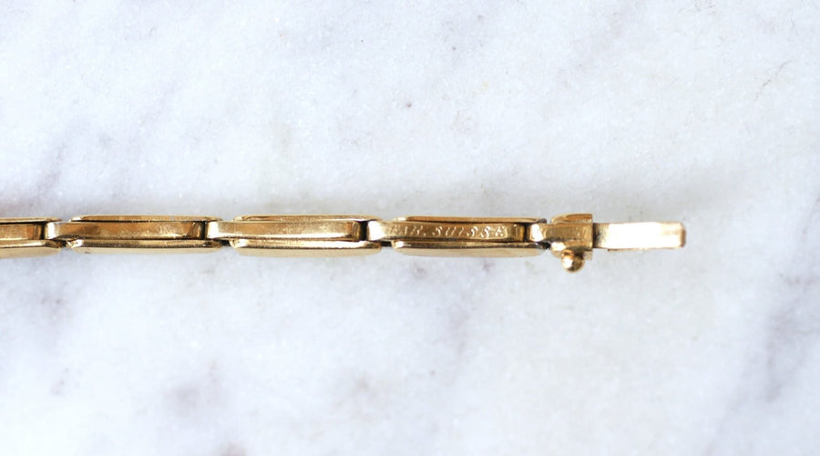 Art Deco bracelet with pearls and diamonds on gold and platinum - Galerie Pénélope