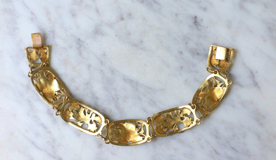 Arnould Art Nouveau Yellow Gold Bracelet - Galerie Pénélope