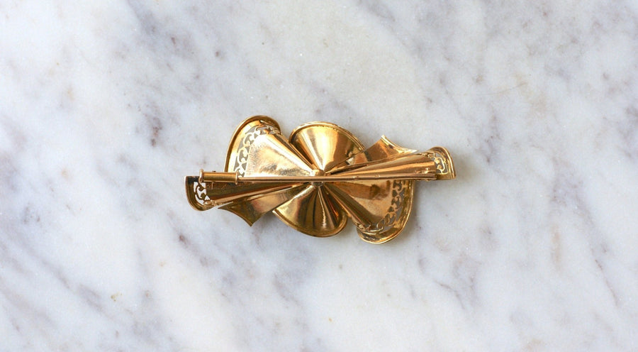 50's Diamond Knot Brooch Rose Gold - Galerie Pénélope