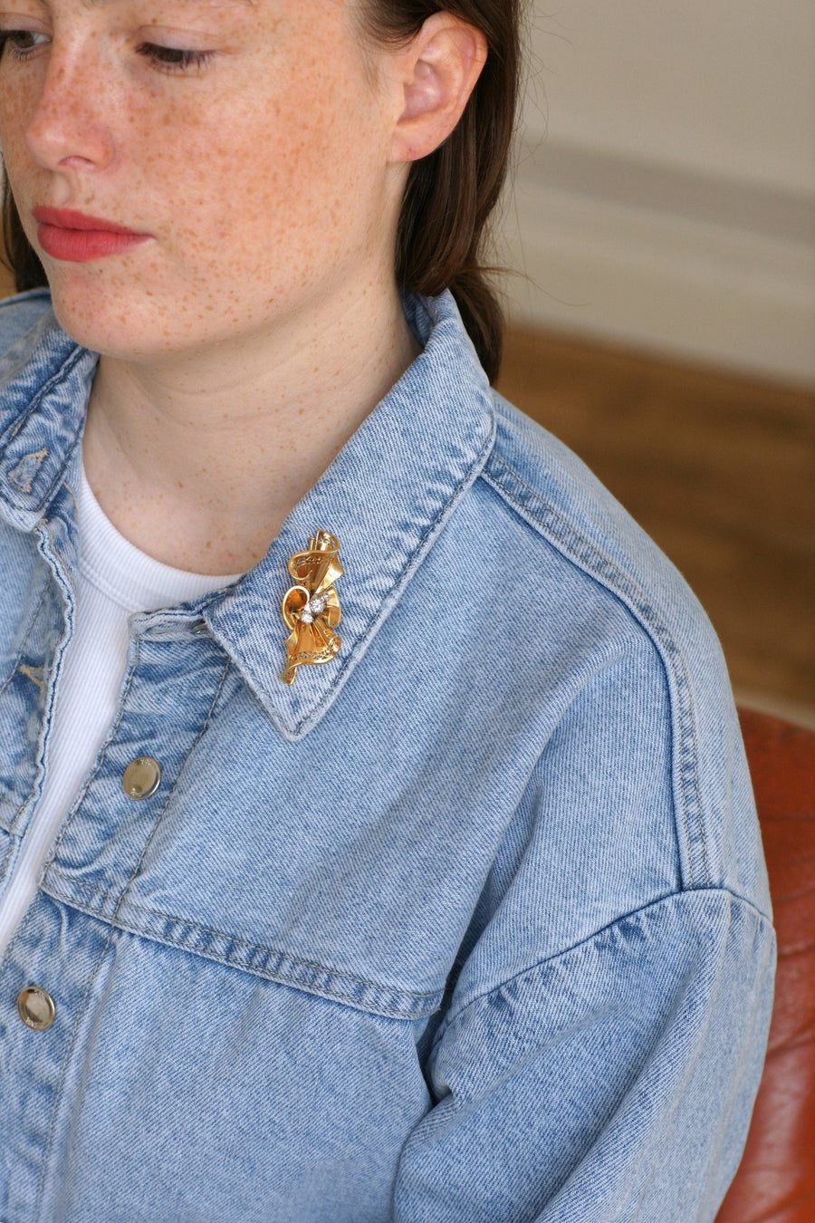 50's Diamond Knot Brooch Rose Gold - Galerie Pénélope