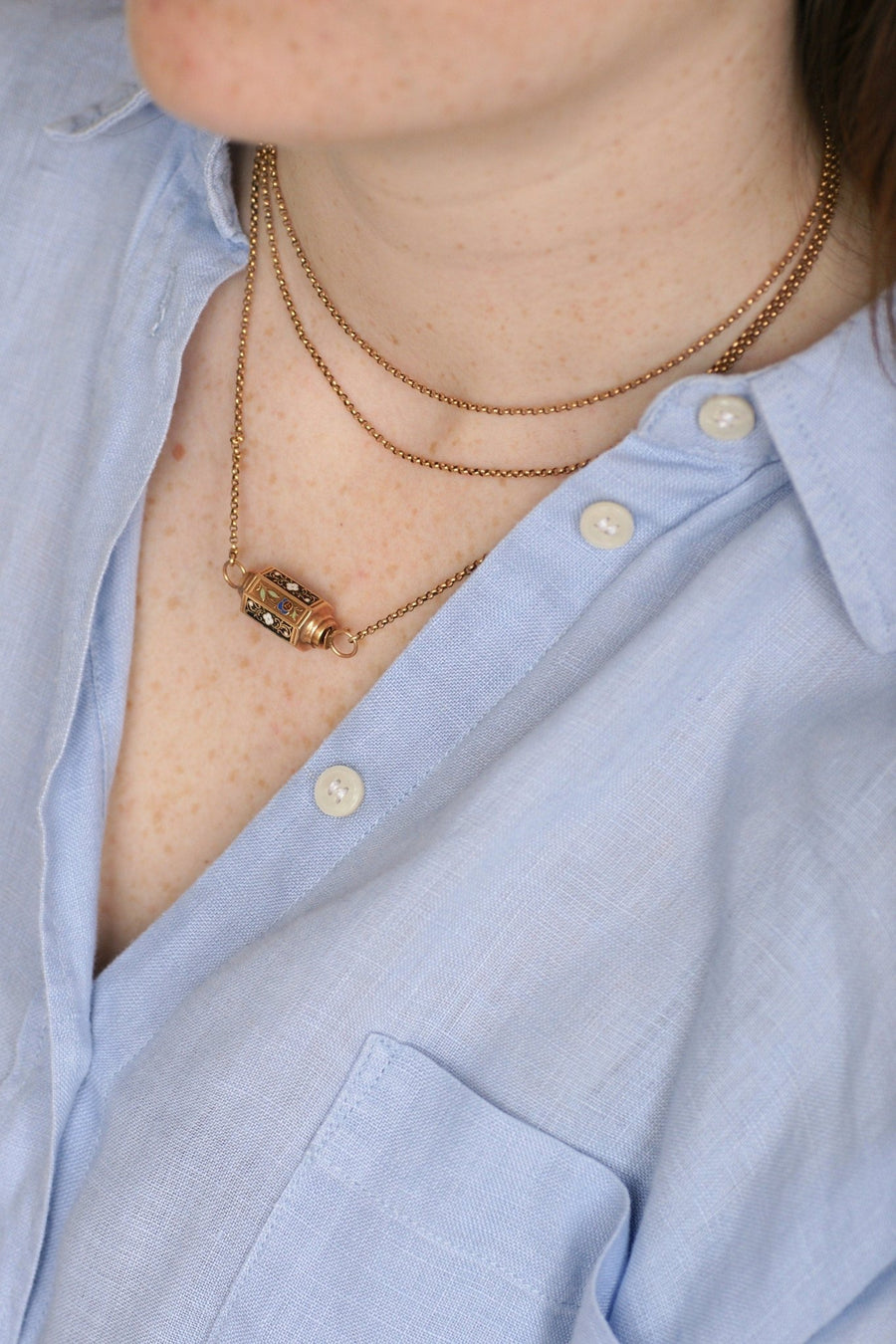 Sautoir Fermoir Régional Barillet Emmaillé Gold Necklace - Galerie Pénélope