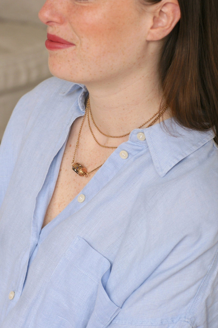 Sautoir Fermoir Régional Barillet Emmaillé Gold Necklace - Galerie Pénélope