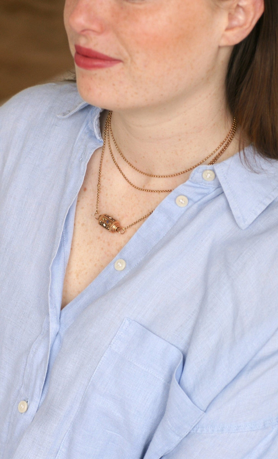 Sautoir Fermoir Régional Barillet Emmaillé Gold Necklace - Galerie Pénélope