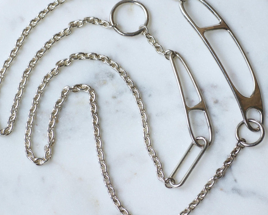 Hermès Silver Twist Anchor Chain Necklace 100 cm - Galerie Pénélope