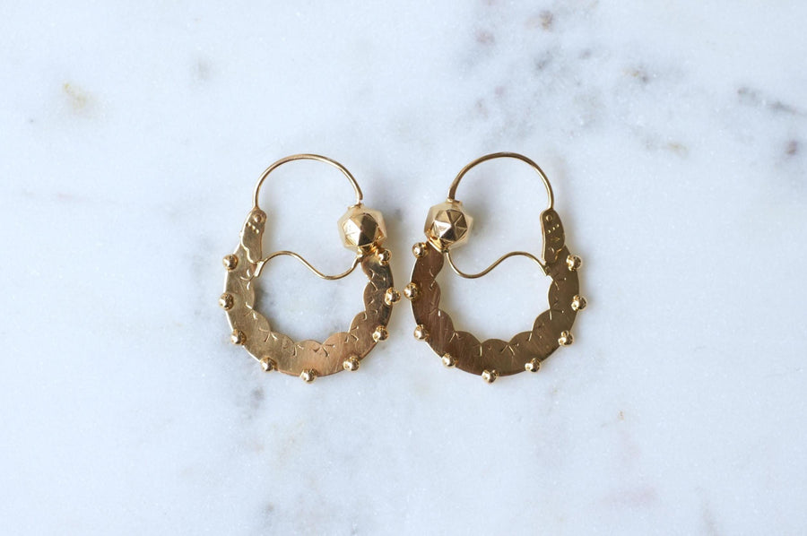 Creole Earrings Savoyard Rose and Yellow Gold