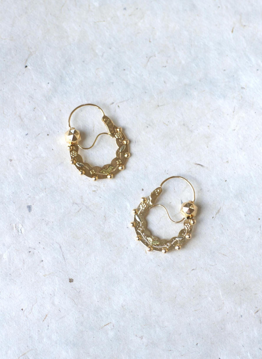 Creole Earrings Savoyard Rose and Yellow Gold