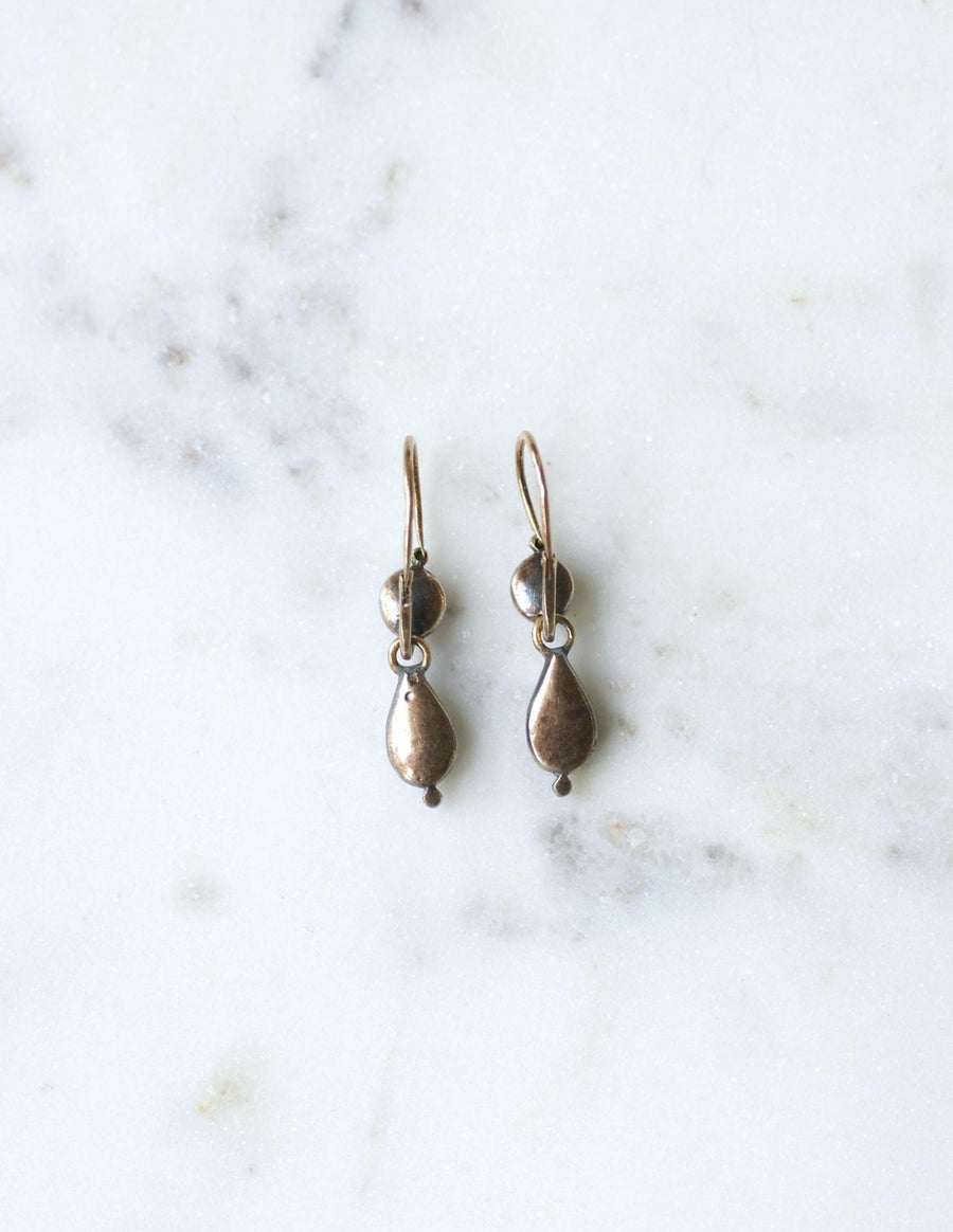 Antique Gold and Silver Diamond Dormeuse Earrings