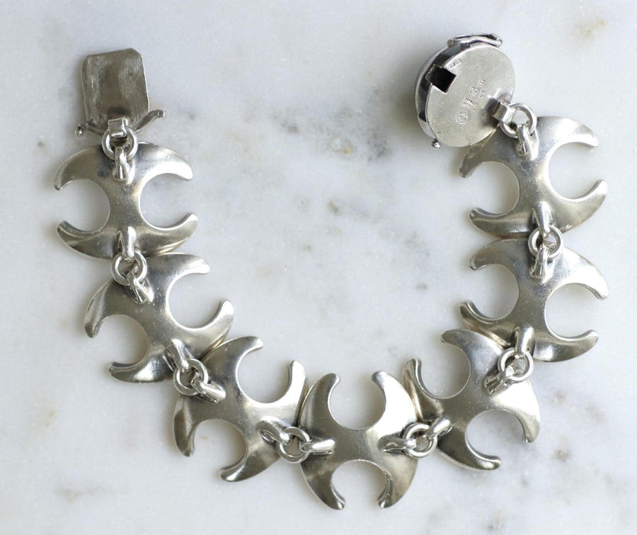 Henning Koppel for Georg Jansen Silver Bracelet Articulated Hematite Clasp