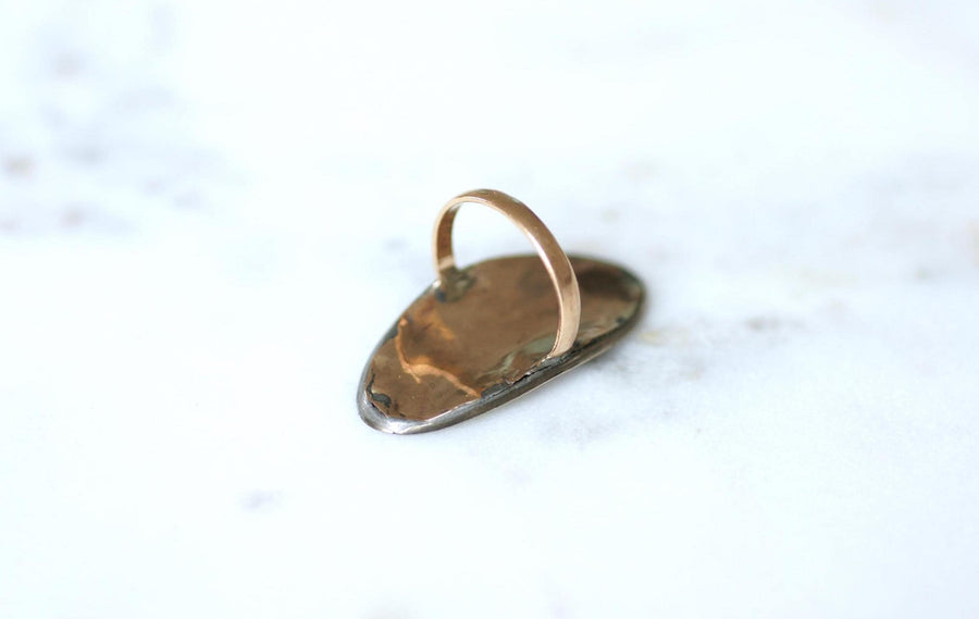 18th Century Sentimental Friendship Ring Gold and Silver Enamel