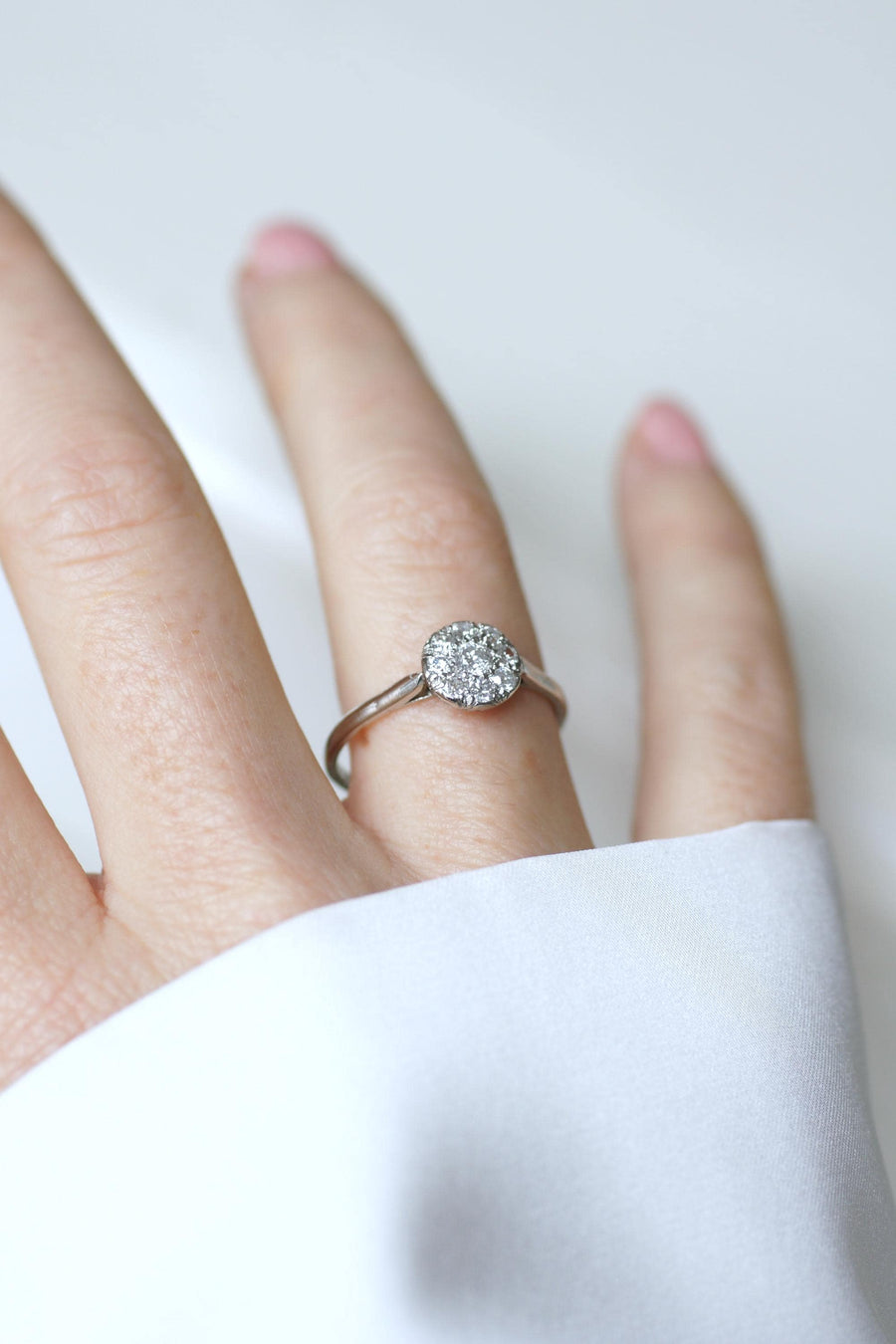 Art Deco Round Diamond on Platinum Ring