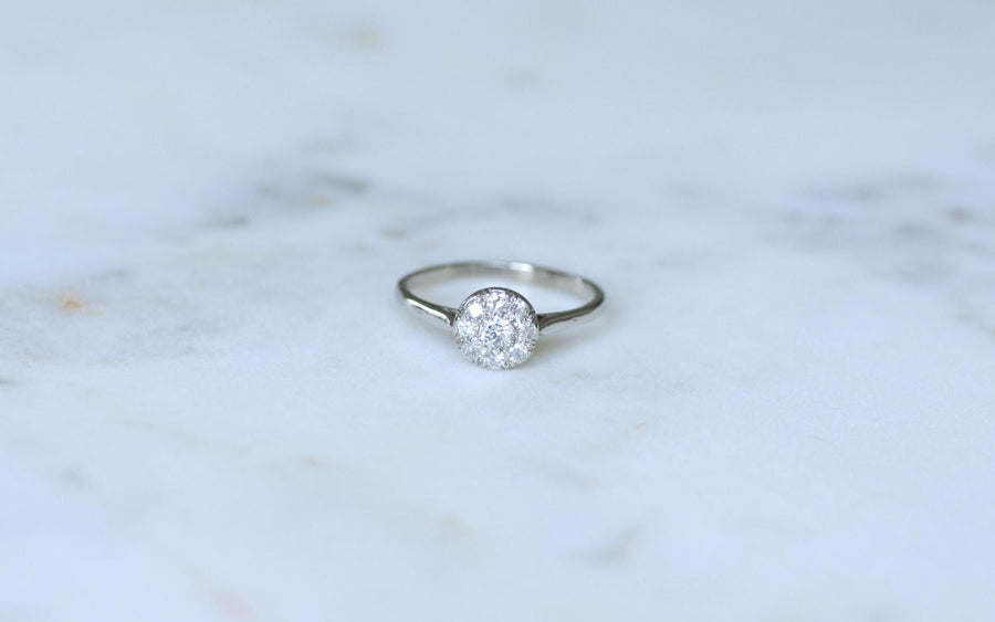 Art Deco Round Diamond on Platinum Ring