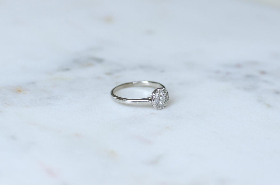 Art Deco Round Diamond on Platinum Ring