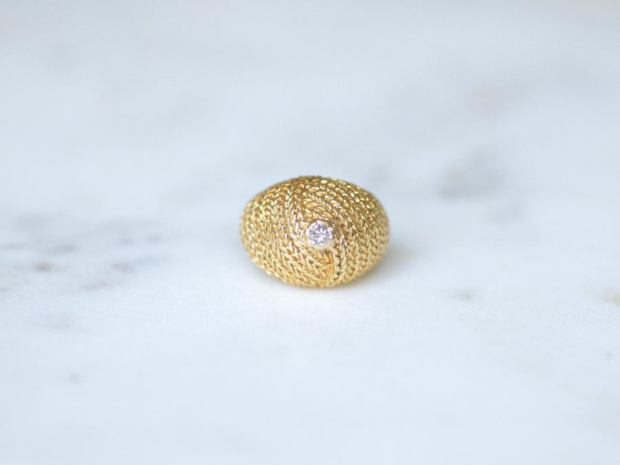 Boule Diamond Ring on Braided Gold