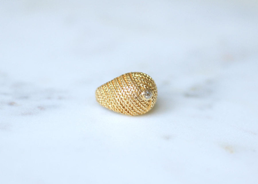Boule Diamond Ring on Braided Gold