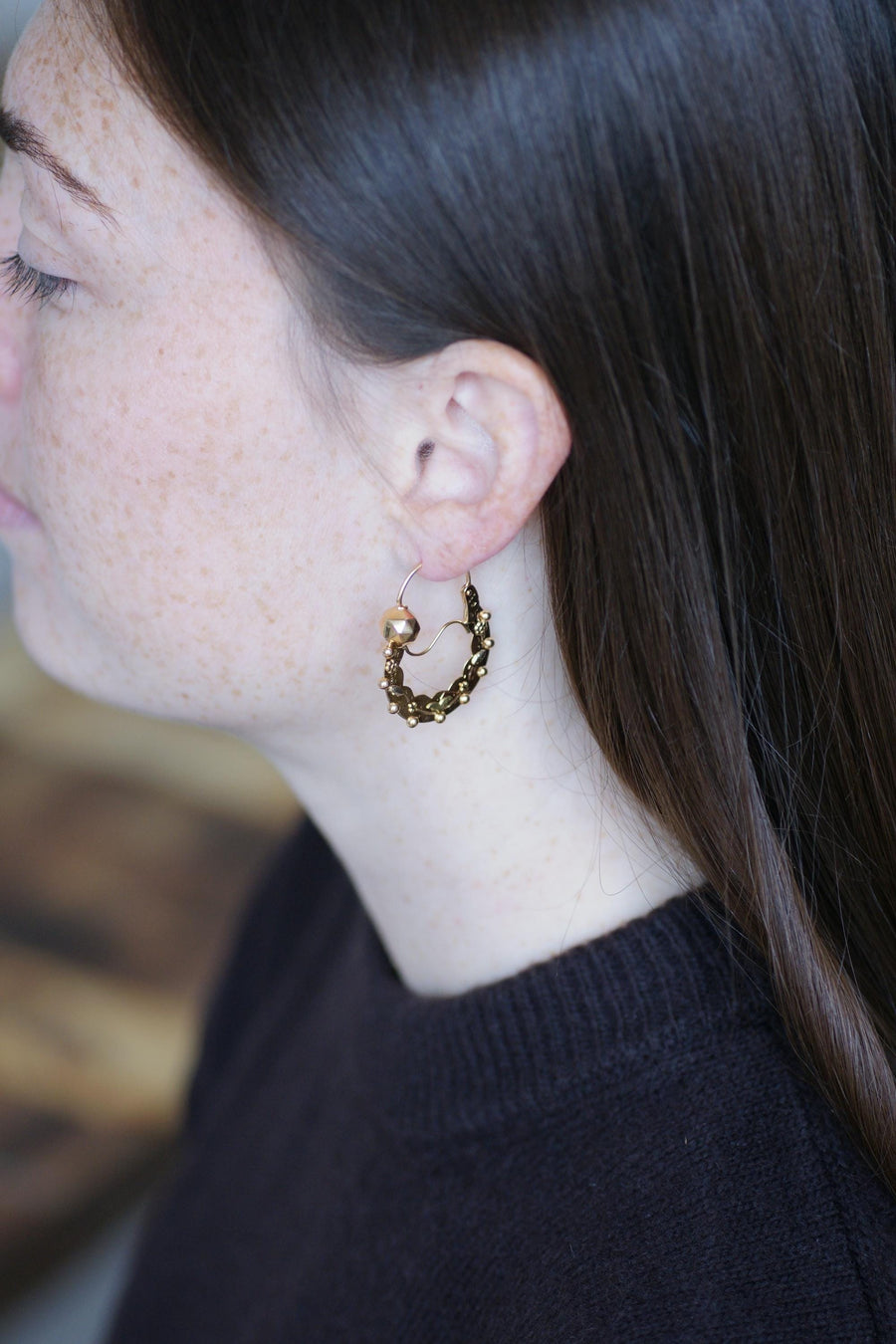 Creole Earrings Savoyard Rose and Yellow Gold