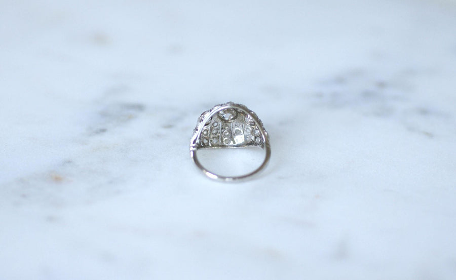 Art Deco Diamond Dome Ring 1.30 Cts on Platinum