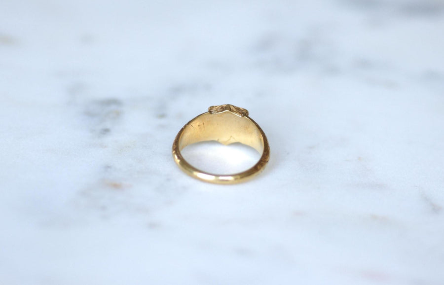 Antique Ring Blood Jasper Intaglio on Yellow Gold