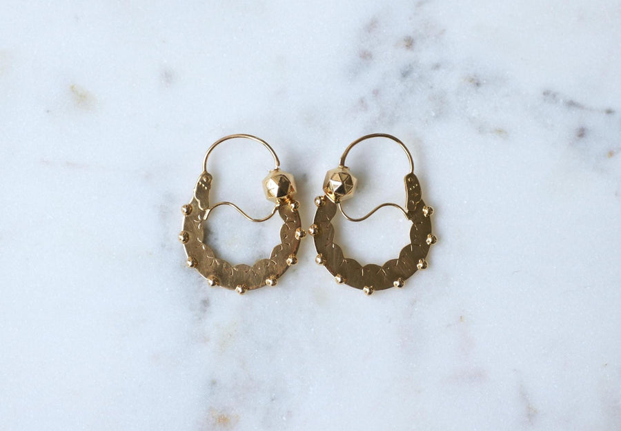 Creole Earrings Savoyard Rose and Yellow Gold