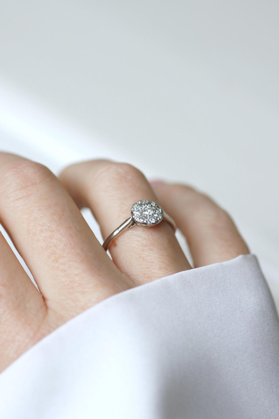 Art Deco Round Diamond on Platinum Ring