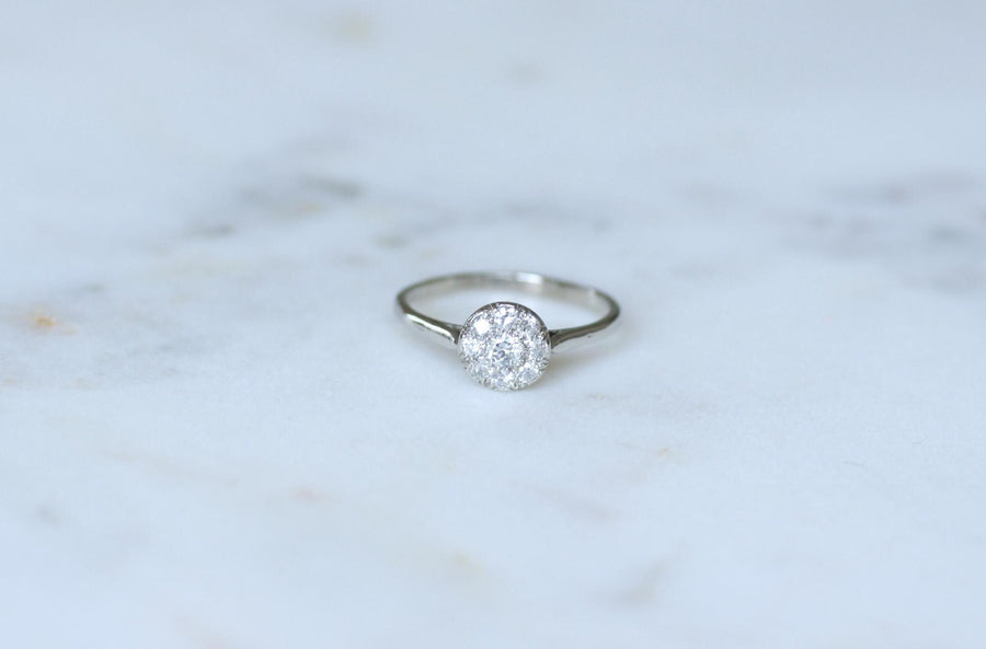 Art Deco Round Diamond on Platinum Ring