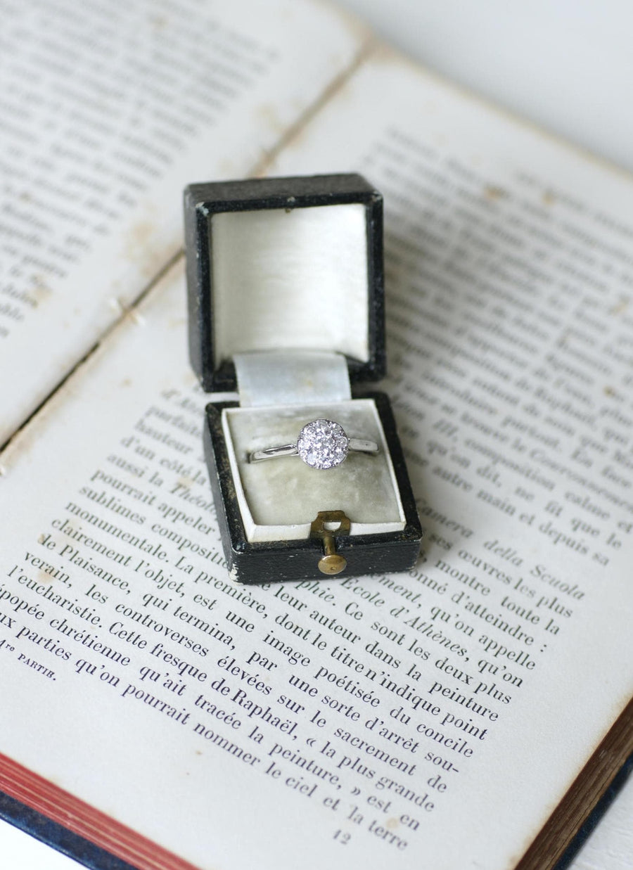 Art Deco Round Diamond on Platinum Ring