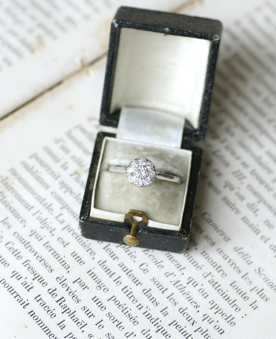 Art Deco Round Diamond on Platinum Ring