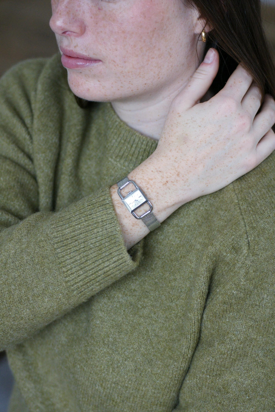 Jaeger LeCoultre for Hermès Women's Mechanical Steel Caliper Watch from the 70's