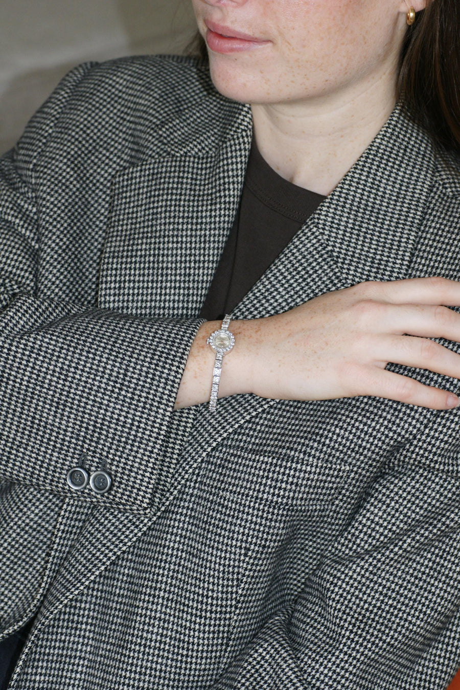 Astral Ladies Bracelet Watch 5.70 Cts Diamonds on White Gold 60's