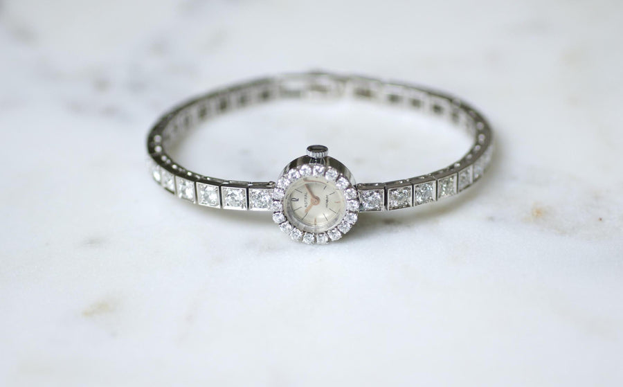 Astral Ladies Bracelet Watch 5.70 Cts Diamonds on White Gold 60's