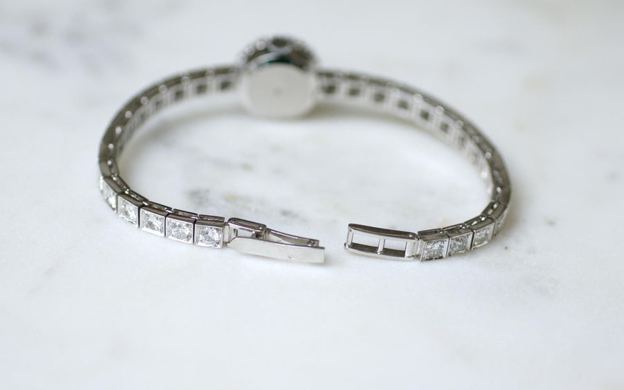 Astral Ladies Bracelet Watch 5.70 Cts Diamonds on White Gold 60's