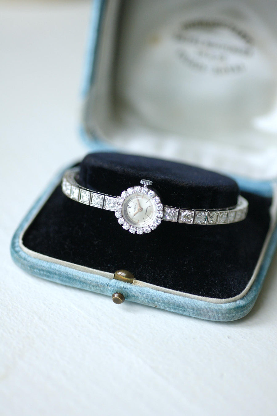 Astral Ladies Bracelet Watch 5.70 Cts Diamonds on White Gold 60's