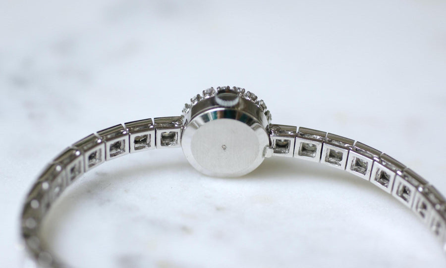 Astral Ladies Bracelet Watch 5.70 Cts Diamonds on White Gold 60's