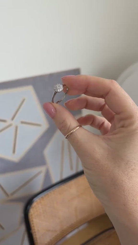 Art Deco Round Diamond on Platinum Ring