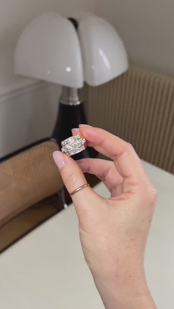 Ring Tank Diamonds 3,00 Cts on Rose Gold and Platinum
