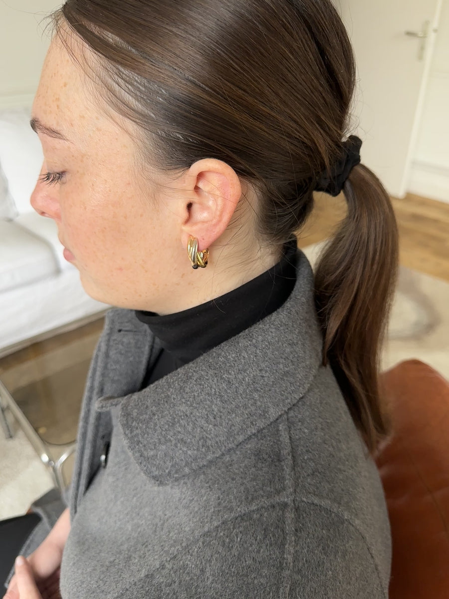 Cartier Trinity three gold hoop earrings