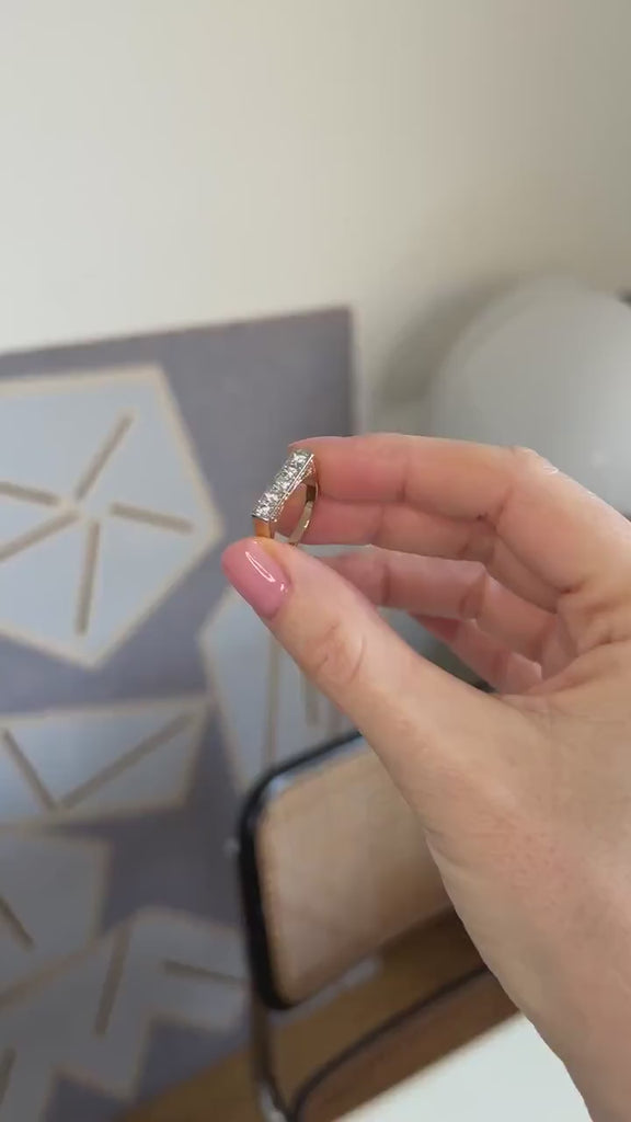 Antique Yellow Gold, Platinum, and Diamond Garter Ring