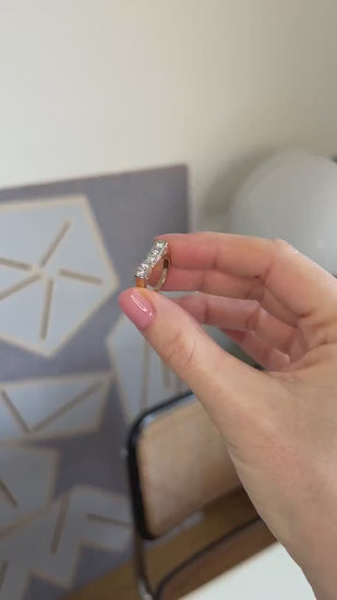 Antique Yellow Gold, Platinum, and Diamond Garter Ring