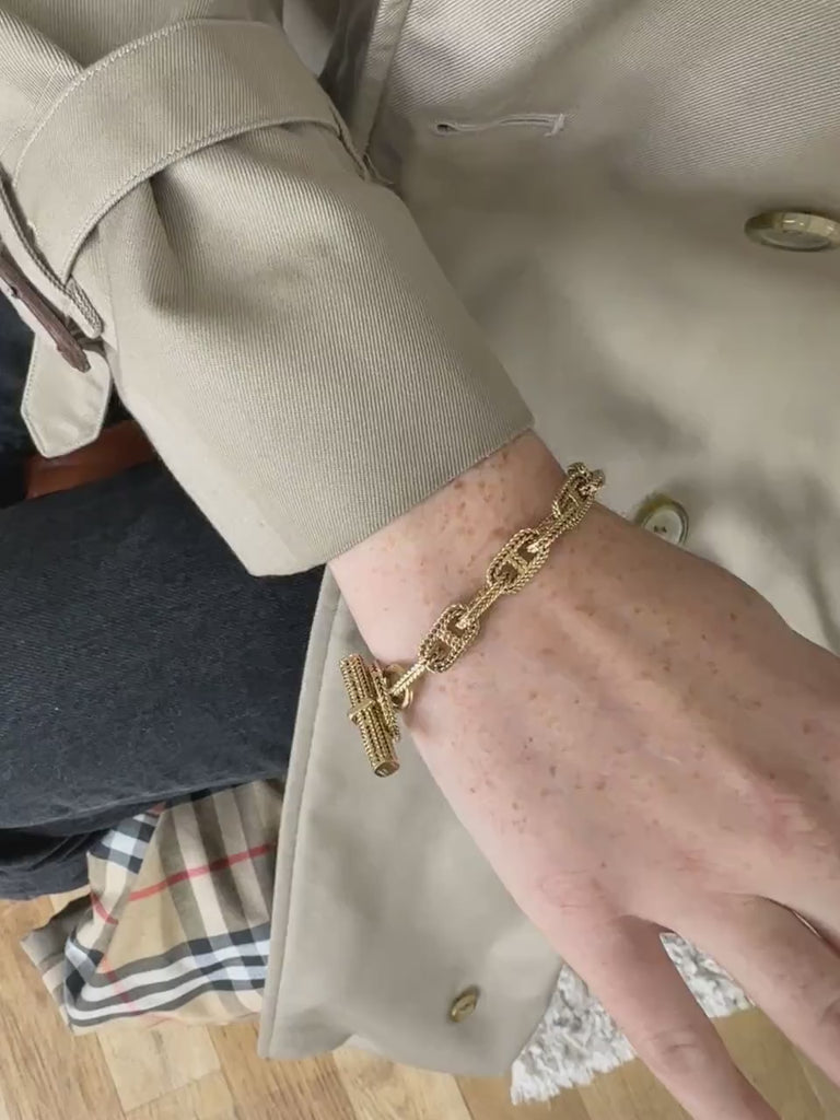 HERMES vintage bracelet in yellow gold, France