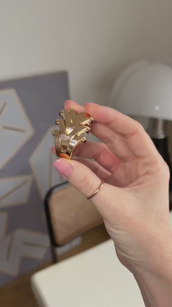 Boucheron Ruby Brooch Clip on Rose Gold, 1940s