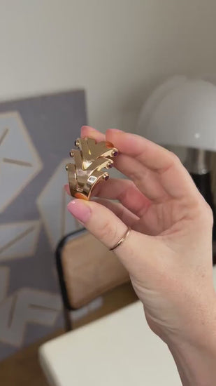 Boucheron Ruby Brooch Clip on Rose Gold, 1940s