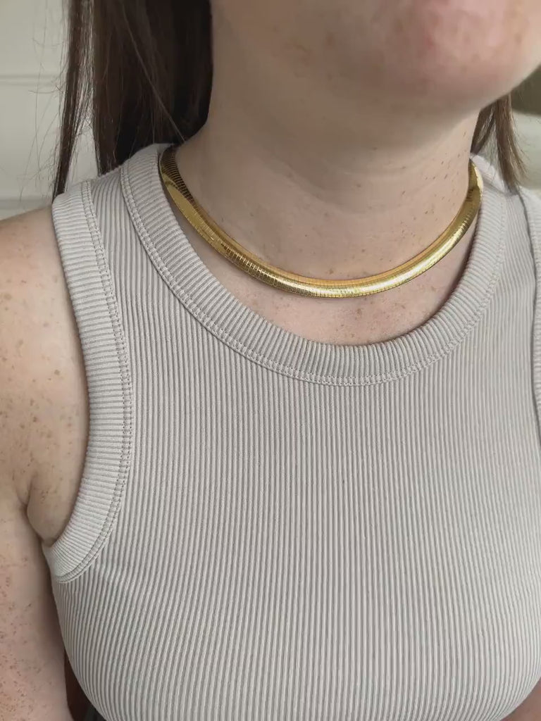 Vintage Omega Cable Necklace in Yellow Gold