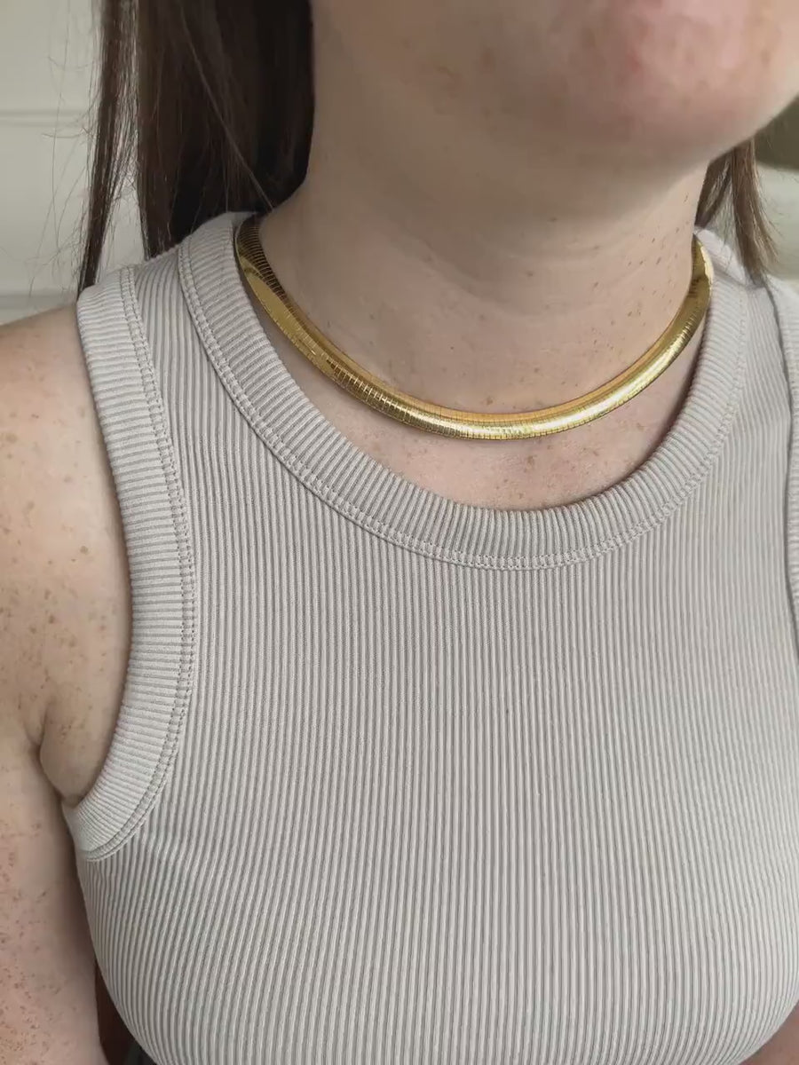Vintage Omega Cable Necklace in Yellow Gold