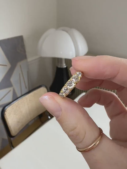 Antique gold and diamond garter ring, Victorien