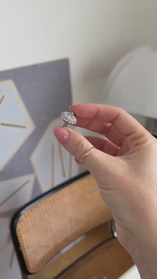 Ring Marquise Ancienne Diamonds 1.30 Cts on Rose Gold and Platinum