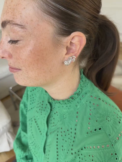 Earrings Retro Diamonds 1.55 Cts on Platinum