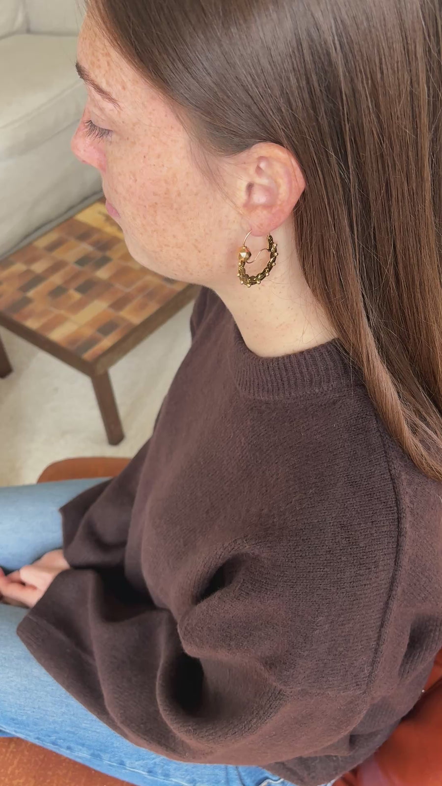 Creole Earrings Savoyard Rose and Yellow Gold